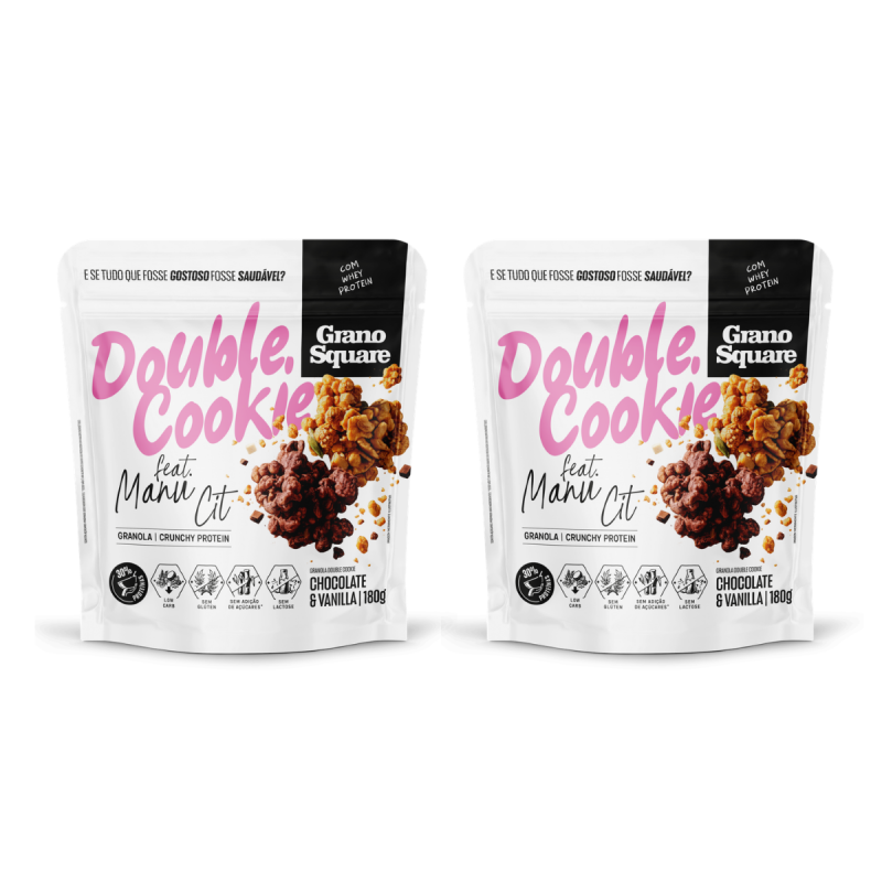 Kit 2 Granolas GranoSquare Double Cookie Feat Manu Cit 180g