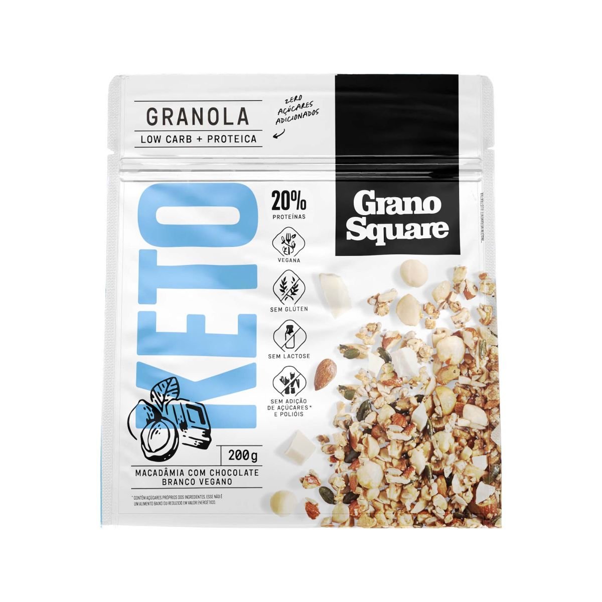 KIT 3 Granolas GranoSquare Linha KETO 200g