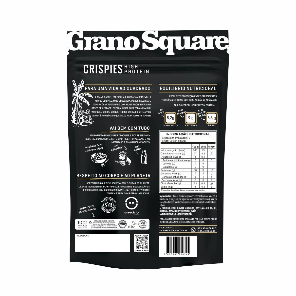 KIT 3 Crispies GranoSquare PROTEIN Vanilla Crunchy 180g