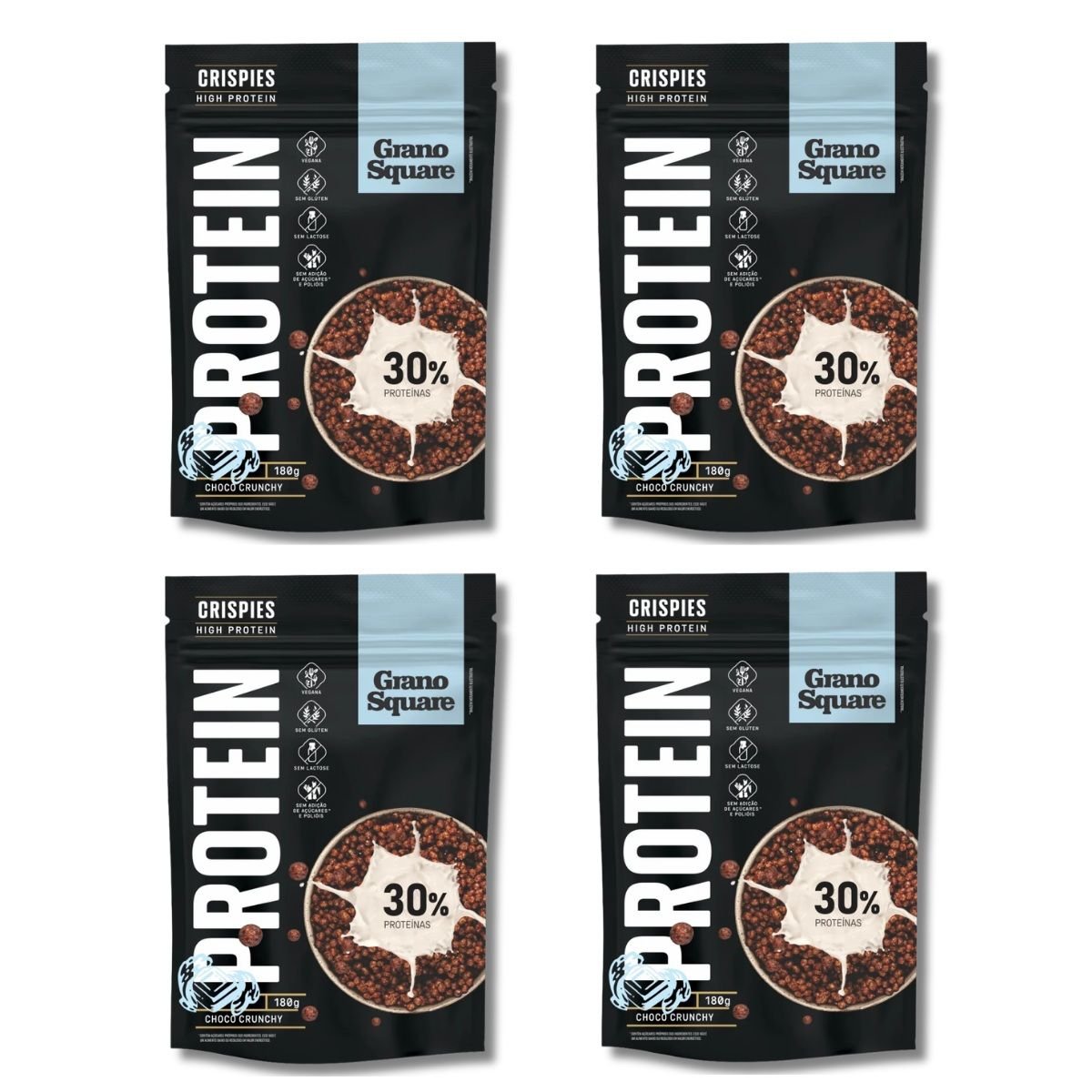 KIT 4 Crispies GranoSquare PROTEIN Choco Crunchy 180g