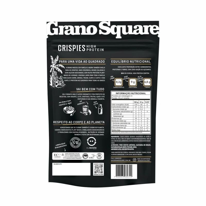 KIT 4 Crispies GranoSquare PROTEIN Vanilla Crunchy 180g
