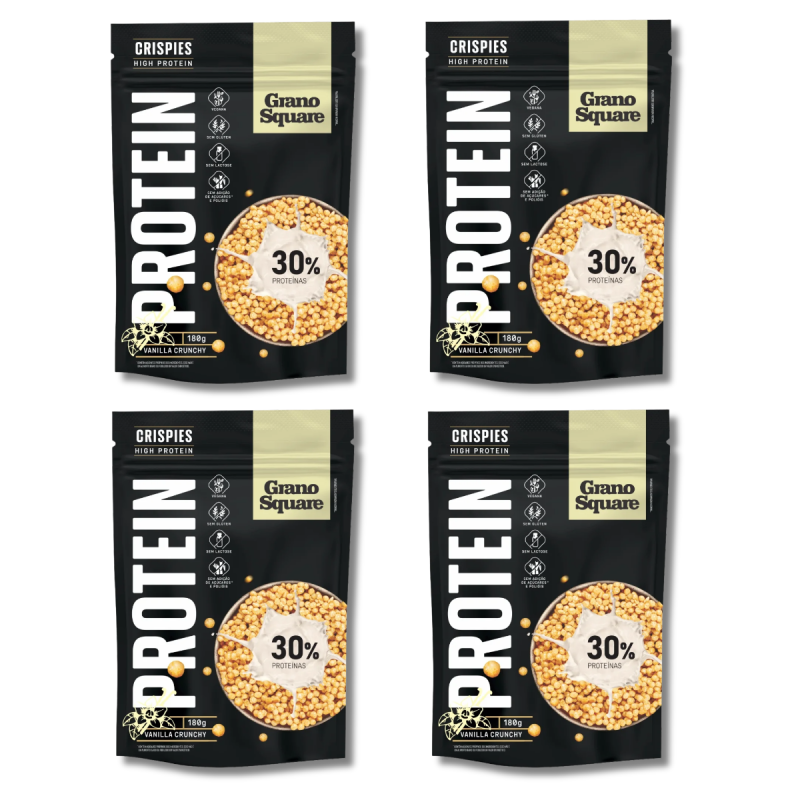 KIT 4 Crispies GranoSquare PROTEIN Vanilla Crunchy 180g
