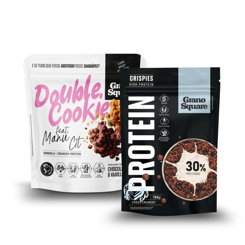 Kit Granola Double Cookie Manu Cit 180g e Crispies GranoSquare PROTEIN Choco Crunchy 180g