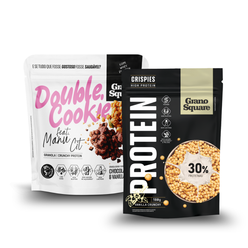 Kit Granola Double Cookie Manu Cit 180g e Crispies GranoSquare PROTEIN Vanilla Crunchy 180g
